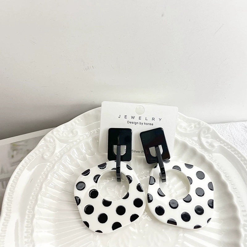 Wholesale Polka Dot Geometric S925 Silver Pin Acrylic Earrings